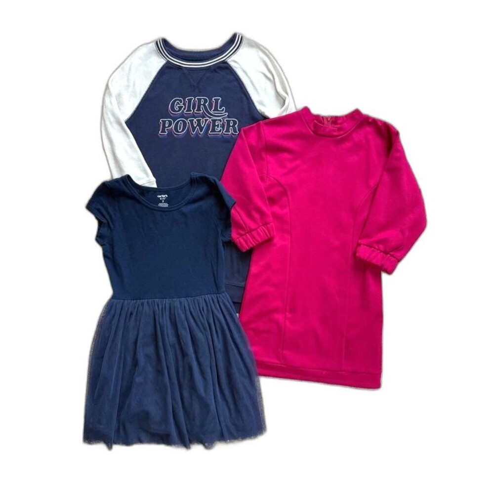 Girls Bundle 3 Dresses Size 6-7 Old Navy Carters Long Sleeve Tulle Holiday Fall